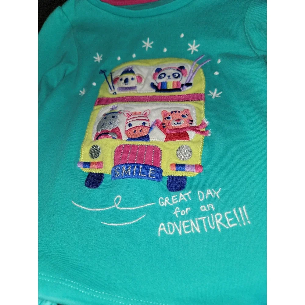 Gymboree coor happy skiing animals adventure top and skirt‎ size 2t